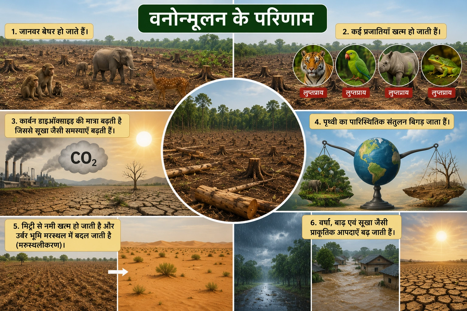 वनोन्मूलन के परिणाम